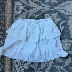 H&M White Tiered Ruffle Mini Skort
